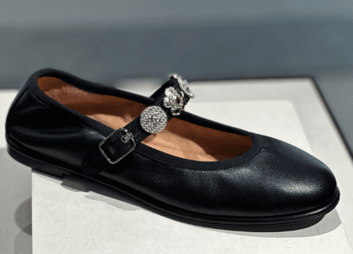 Chanel Black Leather Embellished MaryJanes