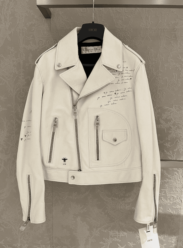 Dior White Leather Moto Jacket