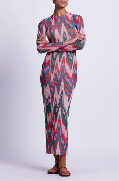PatBo Wave Printed Tulle Maxi Dress | Thumbnail 2