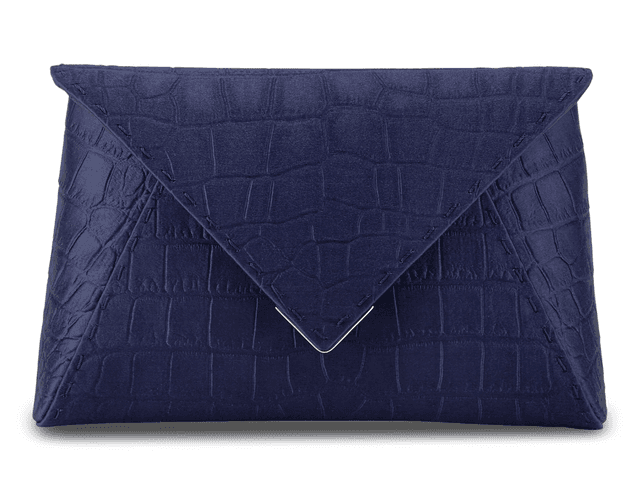 Lee Pouchet Sapphire Stamped Satin