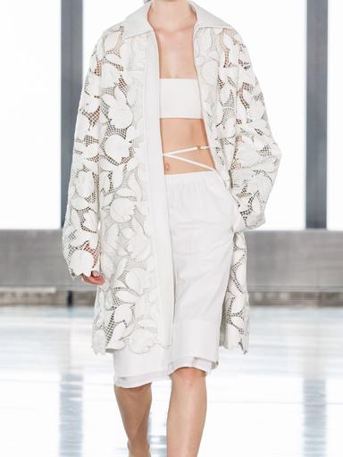Simkhai PRE-ORDER Brixton Long Jacket in Embroidered Floral | Thumbnail 1