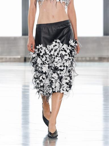Simkhai PRE-ORDER Imogen Mini Pencil Skirt (Floral Embroidery) | Thumbnail 1