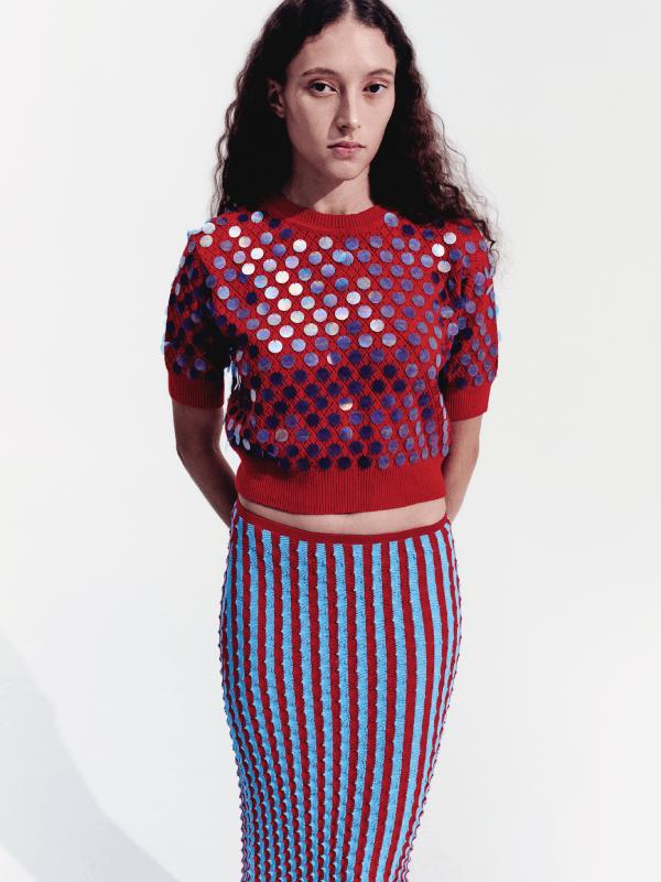 PRE-ORDER Edoardi Cropped Short-Sleeve Sweater