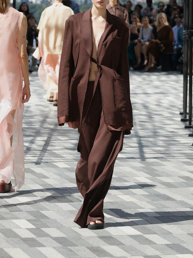 PRE-ORDER Mid-Rise Straight Leg Pants with Draped Panel