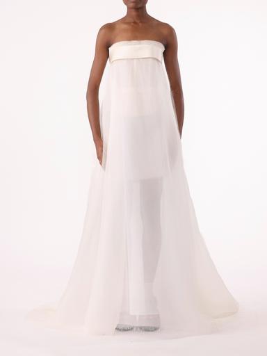 Jason Wu Collection PRE-ORDER Strapless Banded Translucent Gown | Thumbnail 1