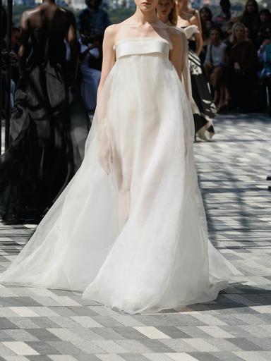 Jason Wu Collection PRE-ORDER Strapless Banded Translucent Gown | Thumbnail 5