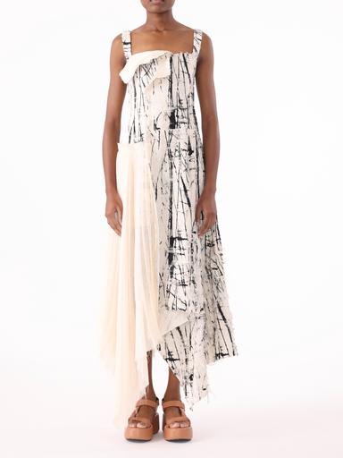 Jason Wu Collection PRE-ORDER Brushstroke Fray Jacquard Asymmetrical Dress | Thumbnail 1