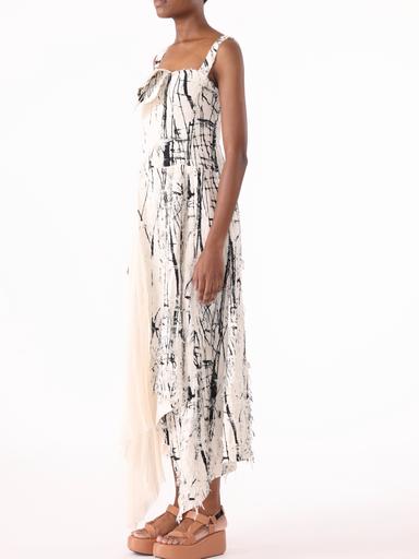 Jason Wu Collection PRE-ORDER Brushstroke Fray Jacquard Asymmetrical Dress | Thumbnail 2