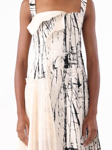Jason Wu Collection PRE-ORDER Brushstroke Fray Jacquard Asymmetrical Dress | Thumbnail 3
