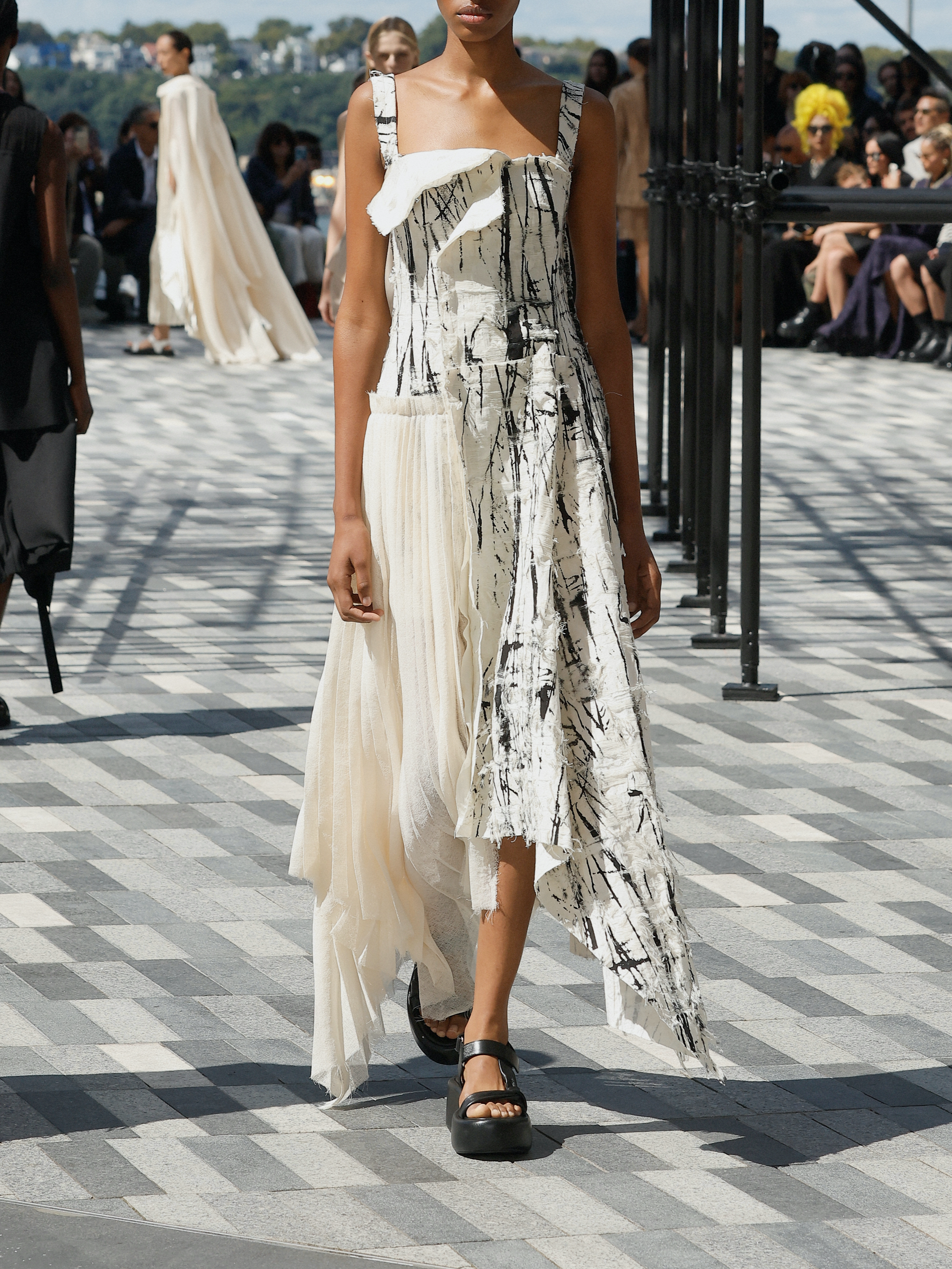 Jason Wu Collection PRE-ORDER Brushstroke Fray Jacquard Asymmetrical Dress | Thumbnail 5