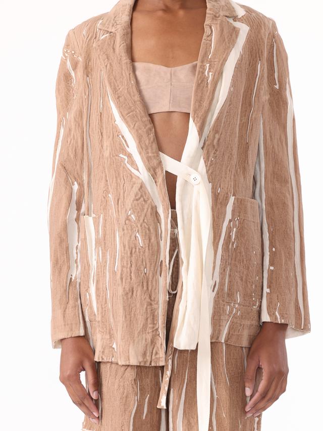 PRE-ORDER Screen-Printed Soft Mikado Blazer