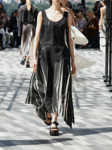 Jason Wu Collection PRE-ORDER Gauze Screen-Printed Tank Dress with Handkerchief Hem | Thumbnail 5