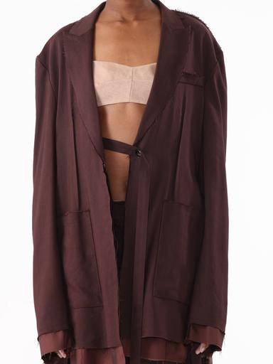 Jason Wu Collection PRE-ORDER Ramie Suiting Blazer with Exposed Lining | Thumbnail 1