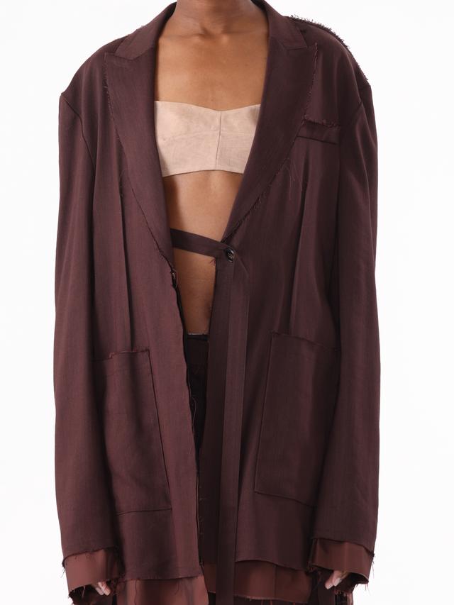 PRE-ORDER Ramie Suiting Blazer with Exposed Lining