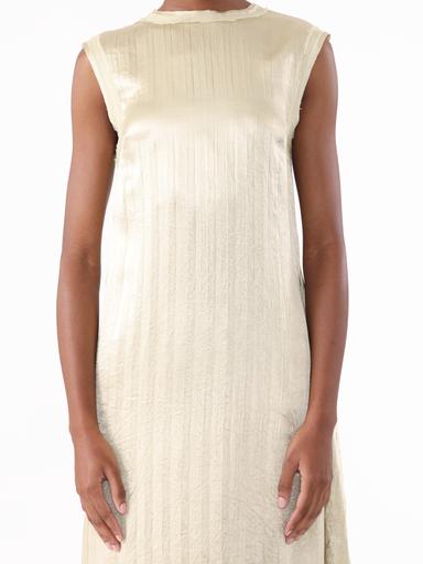 Jason Wu Collection PRE-ORDER Crinkled Satin Open Pleated Shift Dress | Thumbnail 2