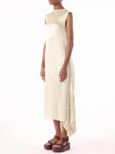 Jason Wu Collection PRE-ORDER Crinkled Satin Open Pleated Shift Dress | Thumbnail 3