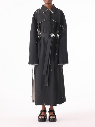 Jason Wu Collection PRE-ORDER Screen-Printed Soft Mikado Utility Trench Coat | Thumbnail 1