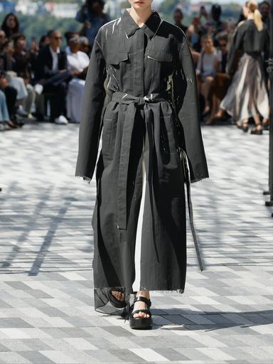Jason Wu Collection PRE-ORDER Screen-Printed Soft Mikado Utility Trench Coat | Thumbnail 5