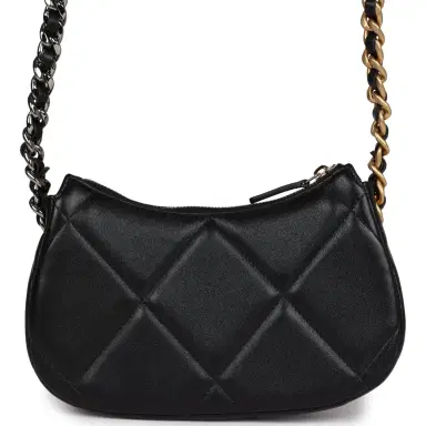Chanel Chanel 19 Hobo Chain Clutch Bag Black Calfskin Mixed Metal Hardware | Thumbnail 4 Chanel Chanel 19 Hobo Chain Clutch Bag Black Calfskin Mixed Metal Hardware | Thumbnail 4