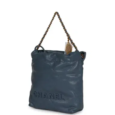 Chanel Chanel Mini 22 Bag Blue Caviar Gold Hardware | Thumbnail 5