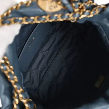 Chanel Chanel Mini 22 Bag Blue Caviar Gold Hardware | Thumbnail 9