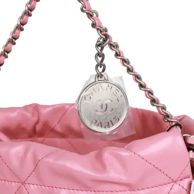 Chanel Chanel Mini 22 Bag Pink Calfskin Silver Hardware | Thumbnail 3 Chanel Chanel Mini 22 Bag Pink Calfskin Silver Hardware | Thumbnail 3