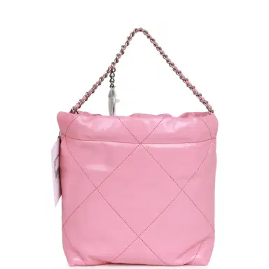 Chanel Chanel Mini 22 Bag Pink Calfskin Silver Hardware | Thumbnail 5 Chanel Chanel Mini 22 Bag Pink Calfskin Silver Hardware | Thumbnail 5
