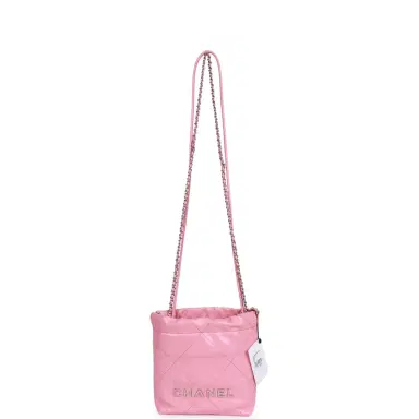 Chanel Chanel Mini 22 Bag Pink Calfskin Silver Hardware | Thumbnail 6 Chanel Chanel Mini 22 Bag Pink Calfskin Silver Hardware | Thumbnail 6