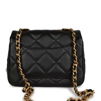 Chanel Chanel Mini Charms Flap Bag Black Lambskin Brushed Gold Hardware | Thumbnail 5 Chanel Chanel Mini Charms Flap Bag Black Lambskin Brushed Gold Hardware | Thumbnail 5