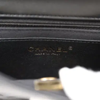 Chanel Chanel Mini Charms Flap Bag Black Lambskin Brushed Gold Hardware | Thumbnail 10 Chanel Chanel Mini Charms Flap Bag Black Lambskin Brushed Gold Hardware | Thumbnail 10