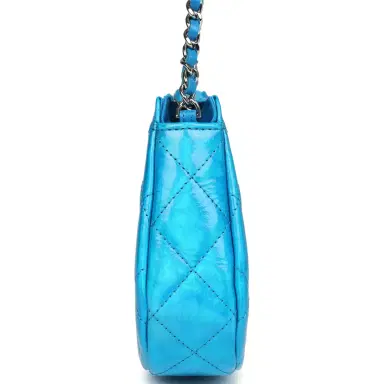 Chanel Chanel Mini Hobo Bag Blue Metallic Goatskin Silver Hardware | Thumbnail 3 Chanel Chanel Mini Hobo Bag Blue Metallic Goatskin Silver Hardware | Thumbnail 3