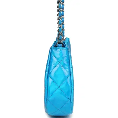 Chanel Chanel Mini Hobo Bag Blue Metallic Goatskin Silver Hardware | Thumbnail 6 Chanel Chanel Mini Hobo Bag Blue Metallic Goatskin Silver Hardware | Thumbnail 6