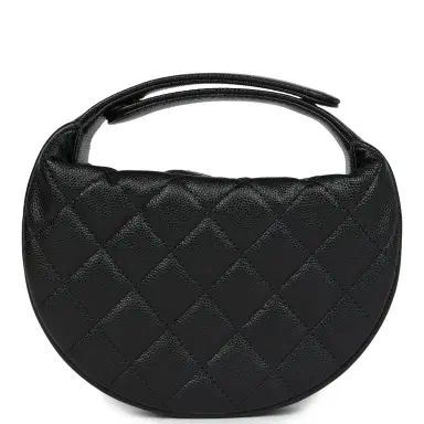 Chanel Chanel Mini Round Hobo Pouch Bag Black Caviar Gold Hardware | Thumbnail 4 Chanel Chanel Mini Round Hobo Pouch Bag Black Caviar Gold Hardware | Thumbnail 4