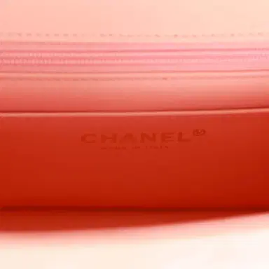 Chanel Chanel Mini Square Flap Pink Lambskin Light Gold Hardware | Thumbnail 9 Chanel Chanel Mini Square Flap Pink Lambskin Light Gold Hardware | Thumbnail 9