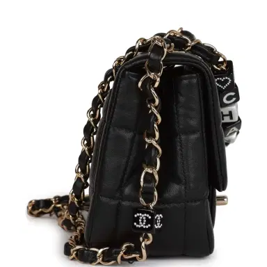Chanel Chanel Monaco Mini Square Flap Bag Black Lambskin Light Gold Hardware | Thumbnail 4 Chanel Chanel Monaco Mini Square Flap Bag Black Lambskin Light Gold Hardware | Thumbnail 4