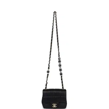 Chanel Chanel Monaco Mini Square Flap Bag Black Lambskin Light Gold Hardware | Thumbnail 7 Chanel Chanel Monaco Mini Square Flap Bag Black Lambskin Light Gold Hardware | Thumbnail 7
