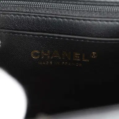 Chanel Chanel Monaco Mini Square Flap Bag Black Lambskin Light Gold Hardware | Thumbnail 9 Chanel Chanel Monaco Mini Square Flap Bag Black Lambskin Light Gold Hardware | Thumbnail 9