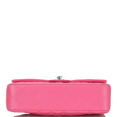 Chanel Chanel Pink Quilted Caviar Medium Classic Double Flap Bag Light Gold Hardware | Thumbnail 5