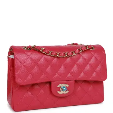 Chanel Chanel Small Classic Double Flap Fuchsia Caviar Light Gold Hardware | Thumbnail 2 Chanel Chanel Small Classic Double Flap Fuchsia Caviar Light Gold Hardware | Thumbnail 2