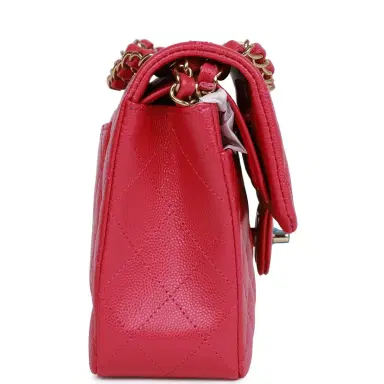 Chanel Chanel Small Classic Double Flap Fuchsia Caviar Light Gold Hardware | Thumbnail 3 Chanel Chanel Small Classic Double Flap Fuchsia Caviar Light Gold Hardware | Thumbnail 3