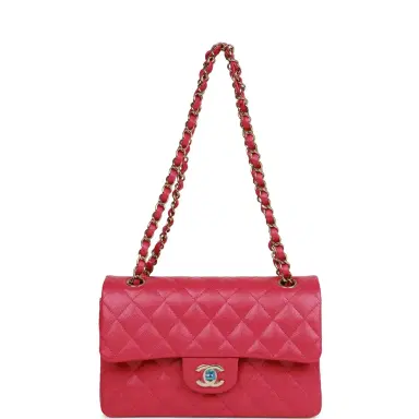 Chanel Chanel Small Classic Double Flap Fuchsia Caviar Light Gold Hardware | Thumbnail 7 Chanel Chanel Small Classic Double Flap Fuchsia Caviar Light Gold Hardware | Thumbnail 7