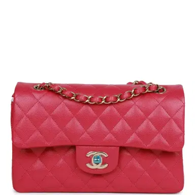 Chanel Chanel Small Classic Double Flap Fuchsia Caviar Light Gold Hardware | Thumbnail 1 Chanel Chanel Small Classic Double Flap Fuchsia Caviar Light Gold Hardware | Thumbnail 1