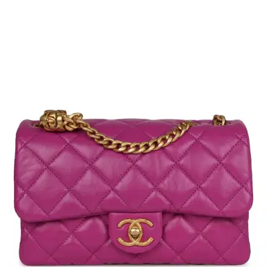 Chanel Chanel Small Crush Flap Bag Purple Shiny Aged Calfskin Brushed Gold Hardware | Thumbnail 1 Chanel Chanel Small Crush Flap Bag Purple Shiny Aged Calfskin Brushed Gold Hardware | Thumbnail 1