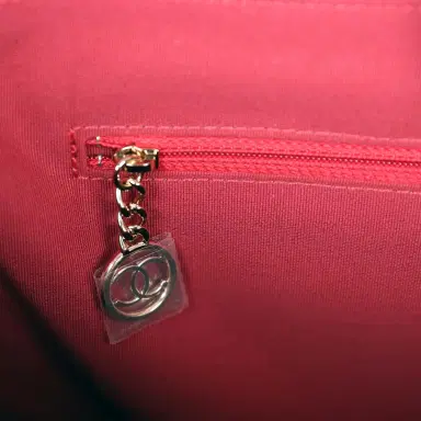 Chanel Chanel Small Deauville Shopping Bag Grey and Pink Tropical Floral Velvet Light Gold Hardware | Thumbnail 11 Chanel Chanel Small Deauville Shopping Bag Grey and Pink Tropical Floral Velvet Light Gold Hardware | Thumbnail 11