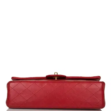 Chanel Chanel Vintage Red Quilted Lambskin Medium Classic Double Flap Bag Gold Hardware (Preloved - Very Good) | Thumbnail 6 Chanel Chanel Vintage Red Quilted Lambskin Medium Classic Double Flap Bag Gold Hardware (Preloved - Very Good) | Thumbnail 6