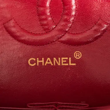 Chanel Chanel Vintage Red Quilted Lambskin Medium Classic Double Flap Bag Gold Hardware (Preloved - Very Good) | Thumbnail 8 Chanel Chanel Vintage Red Quilted Lambskin Medium Classic Double Flap Bag Gold Hardware (Preloved - Very Good) | Thumbnail 8