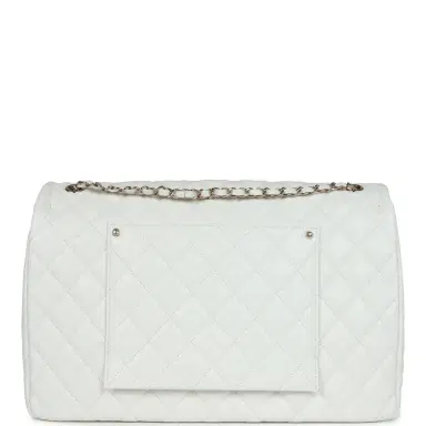 Chanel Chanel XXL Flap Bag White Shiny Caviar Light Gold Hardware | Thumbnail 4 Chanel Chanel XXL Flap Bag White Shiny Caviar Light Gold Hardware | Thumbnail 4