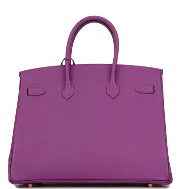 HERMÈS Hermes Birkin 35 Anemone Epsom Gold Hardware | Thumbnail 4