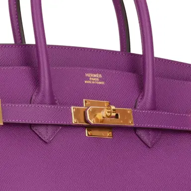 HERMÈS Hermes Birkin 35 Anemone Epsom Gold Hardware | Thumbnail 7
