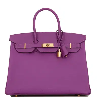 HERMÈS Hermes Birkin 35 Anemone Epsom Gold Hardware | Thumbnail 1